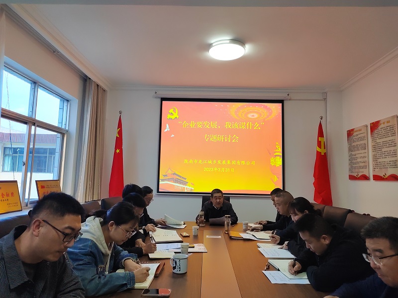 【“三抓三促”行動(dòng)進(jìn)行時(shí)】市龍江城鄉(xiāng)集團(tuán)開展“隴南要發(fā)展，我該謀什么”——圍繞“加快集團(tuán)公司高質(zhì)量發(fā)展，我該謀什么”專題研討